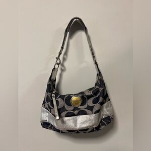 Authentic Coach Silver and Denim Women's Bag
